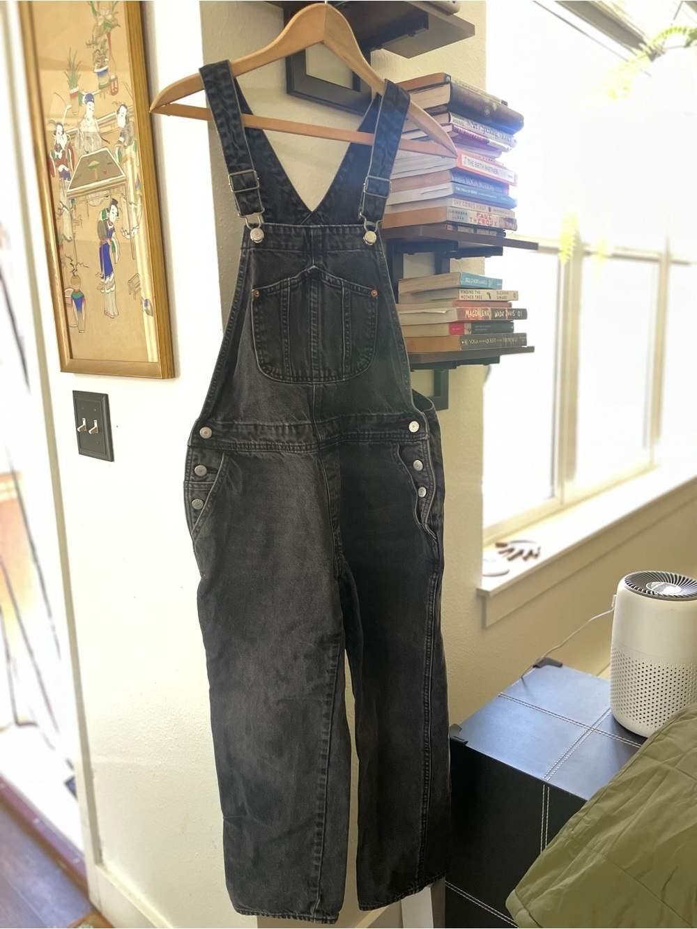 Old Navy Black Denim Overalls with Front Bib
